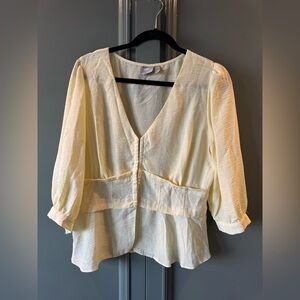 ASOS Light Yellow V-Neck Blouse